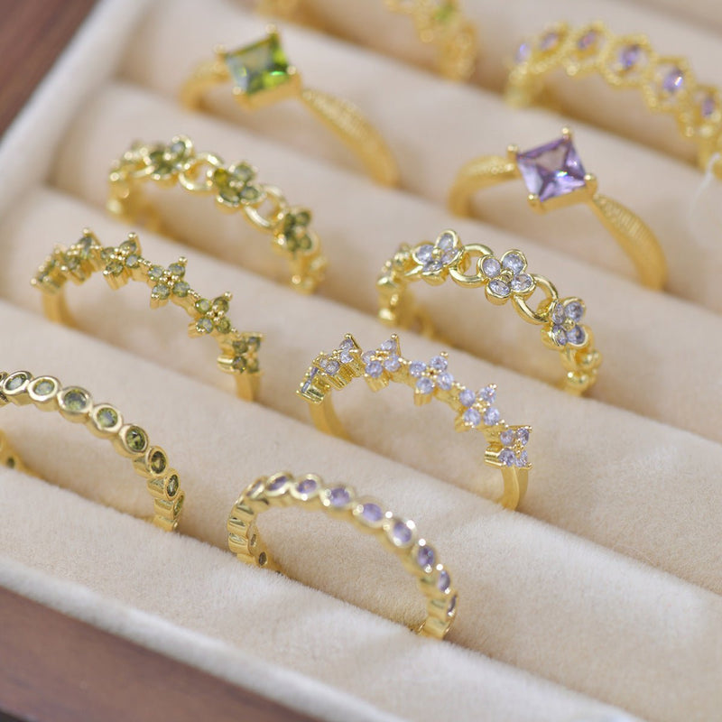 Moonlit Blossom Band Ring