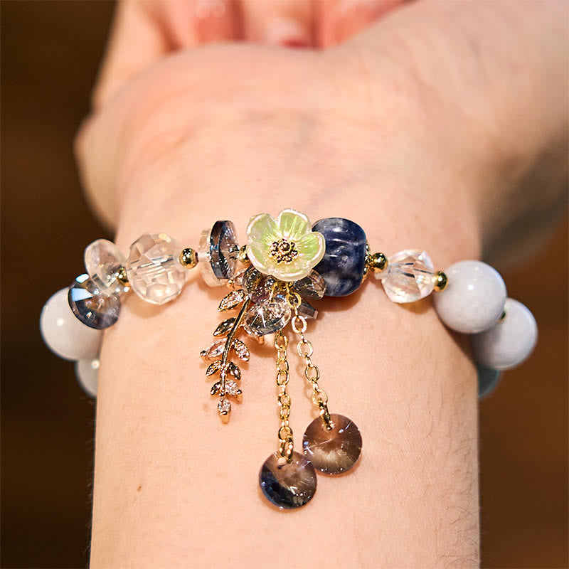Multi-stone Healing Bracelet With Flower Accents