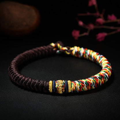 Multicolored Red String Bracelet With King Kong Knot for Protection