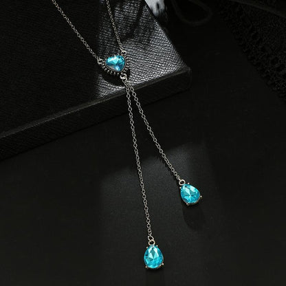 Blue Heart Goddess Necklace