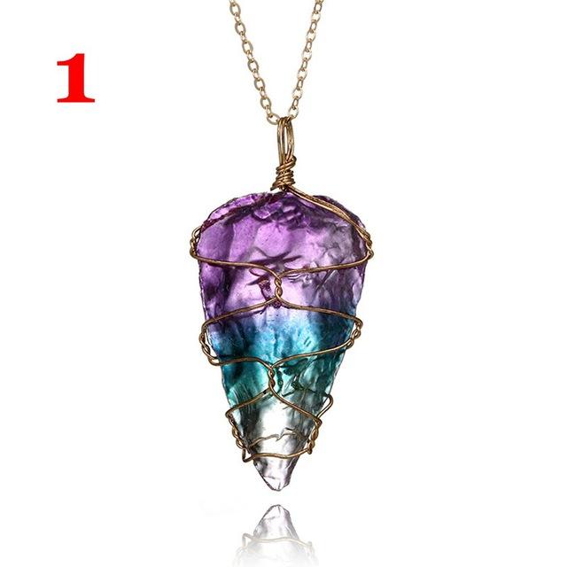 Colorful Rainbow Stone Necklace