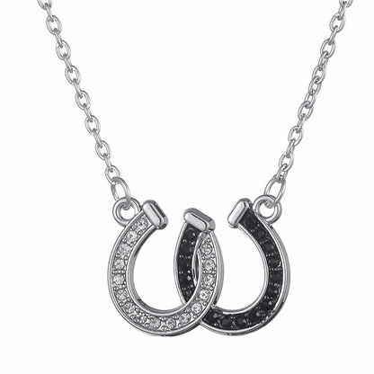 Double Horseshoe & Rhinestones Necklace