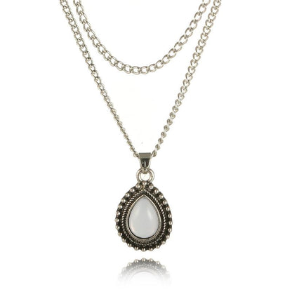 Double Layer Water Drop Opal Necklace