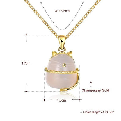 Exquisite Cat Sterling Silver Necklace