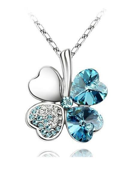 Four Leaves Clover Heart Necklace