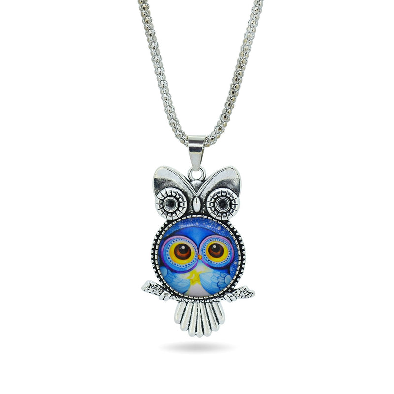 Glass Owl Pendant Necklace