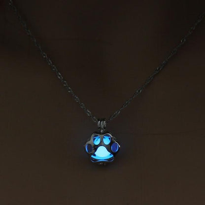 Magical Glow in the Dark Dog Paw Necklace