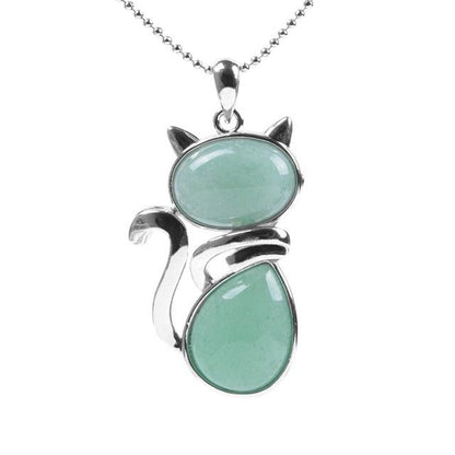 Natural Stone Cat Necklace