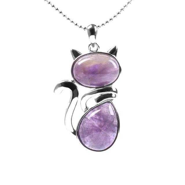 Natural Stone Cat Necklace