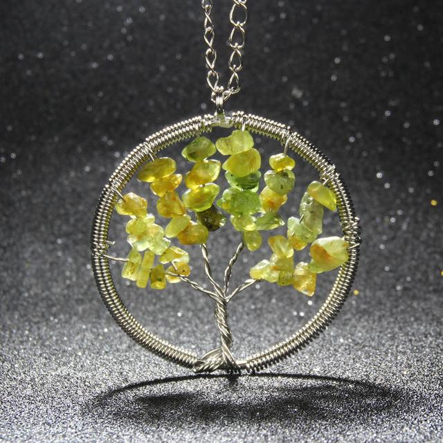 Natural Stones Tree of Life Necklace