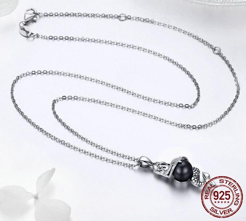 Ocean Spirit Mermaid Sterling Silver Necklace