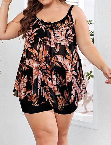 Bathing Suit 2 Pieces Swimsuits Tropical Ultra Light (ul) Uv Protection Elastic Sleeveless Swimwear Surfing Snorkeling Summer