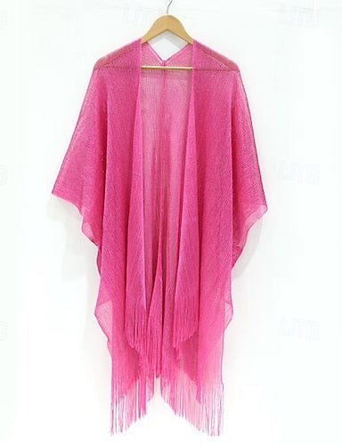 Swimwear Cover Up Swimsuit Fringe Hem Cut Out Vacation Beach Wear Striped V Neck Long Sleeve Bathing Suits