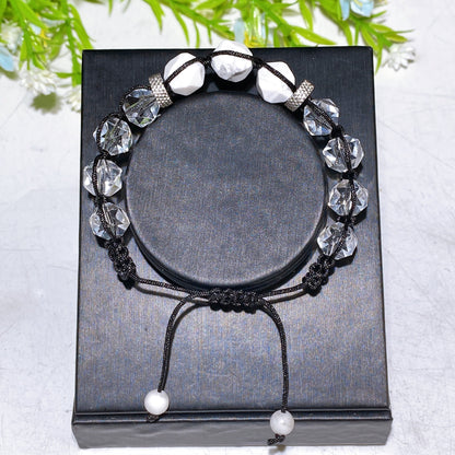 Obsidian Cross Adjustable Crystal Healing Bracelet 6mm & 10mm