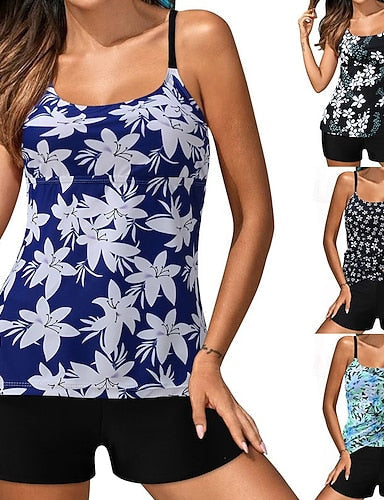 Print Swimsuit Bathing Suit Tankini Ultra Light (ul) Uv Protection Elastic Sleeveless Swimwear Surfing Snorkeling Summer