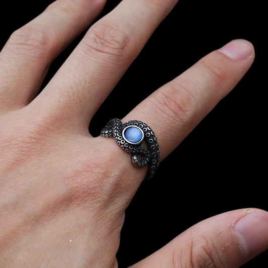 Octopus Tentacle Blue Gem Ring