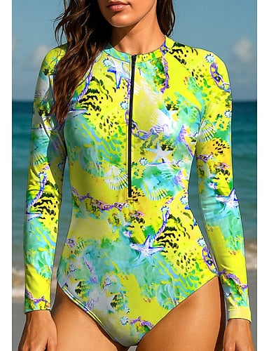 Rash Guard Dive Skin Suit Bathing Suit Swimsuit Set Ocean Zip Up Upf50+ Quick Dry Lightweight Long Sleeve Swim Shirt Surfing Beach Water Sports Summer