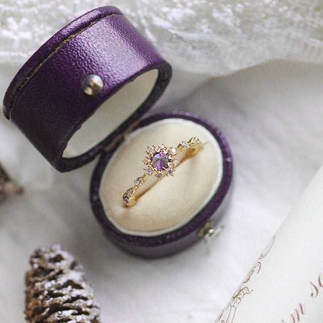 [] Orchid Halo Ring