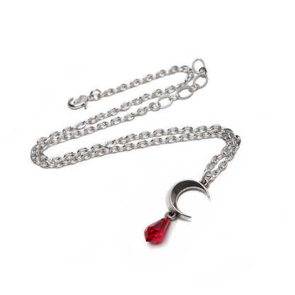Tears of the Moon Red Crystal Pendant Necklace by Alchemy Gothic
