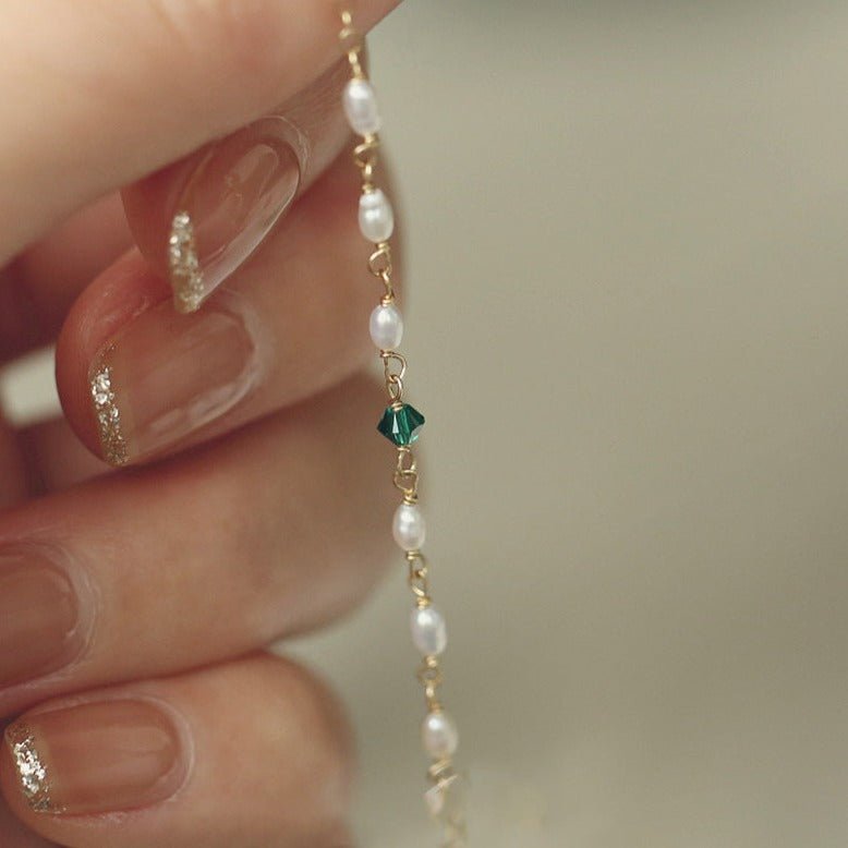 Emerald Pearl Bracelet - Sharon