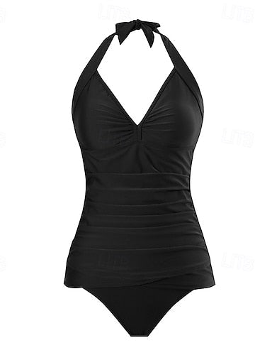 Halter Bikini Top Bathing Suit Swimsuits Colored Uv Protection Elastic Sleeveless Swimwear Swimsuit Surfing Diving Swimming Summer