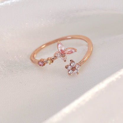 Pink Butterfly Ring