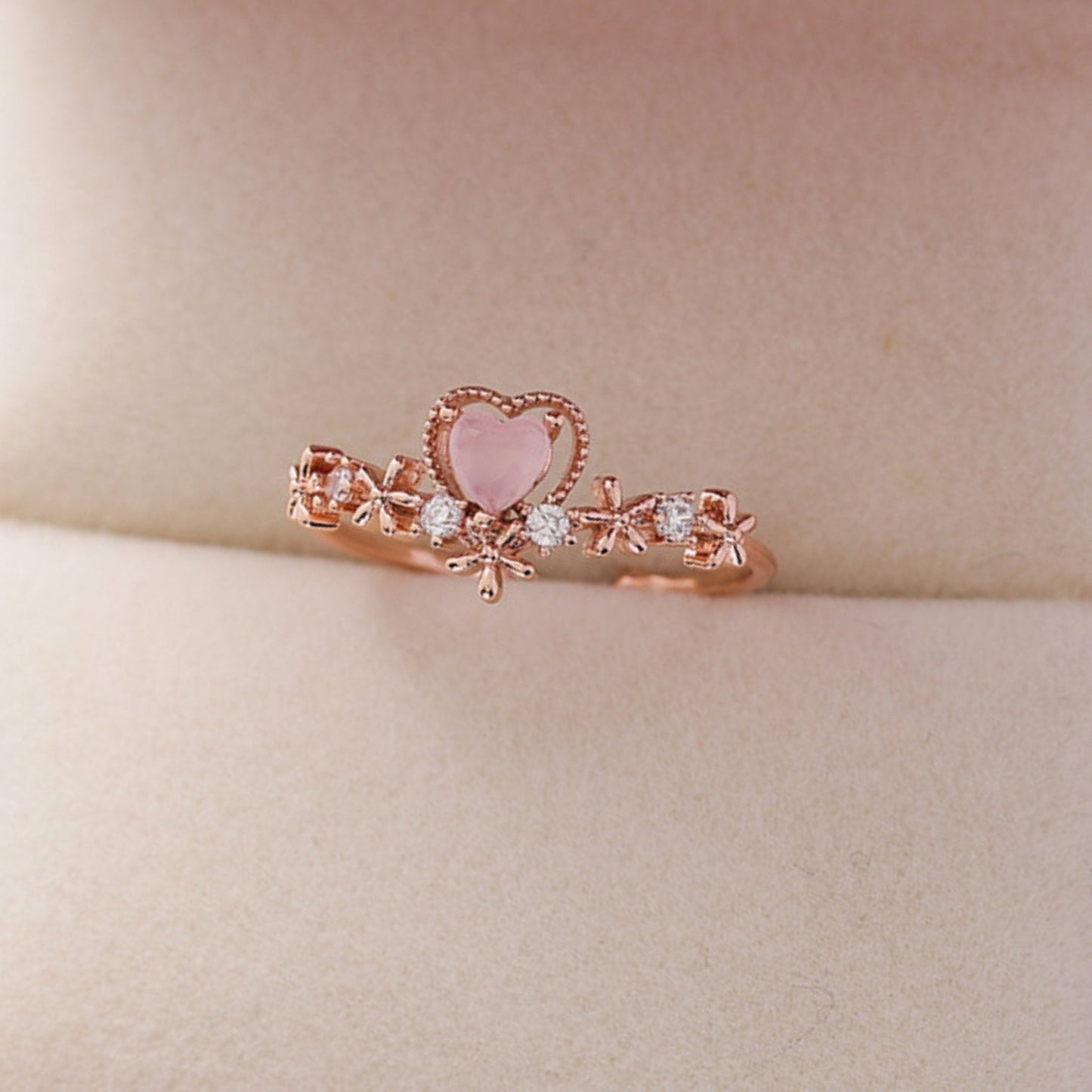 Bridget Pink Heart Ring
