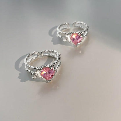 [] Pink Heart Ring