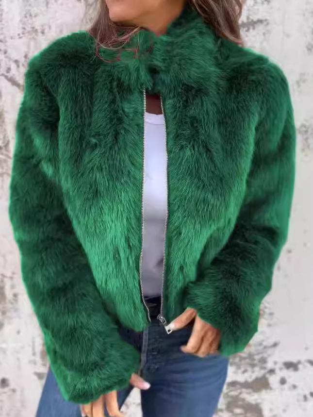 LM | elegant fur coat with zipper