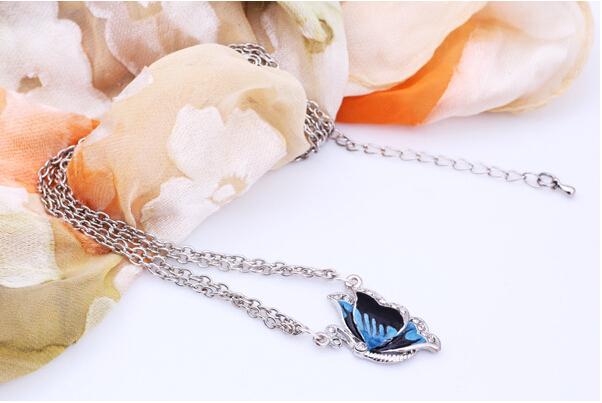 Charming Blue Butterfly Necklace