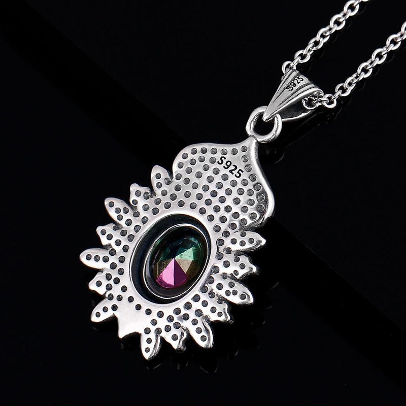 Mystic Rainbow Flower Necklace