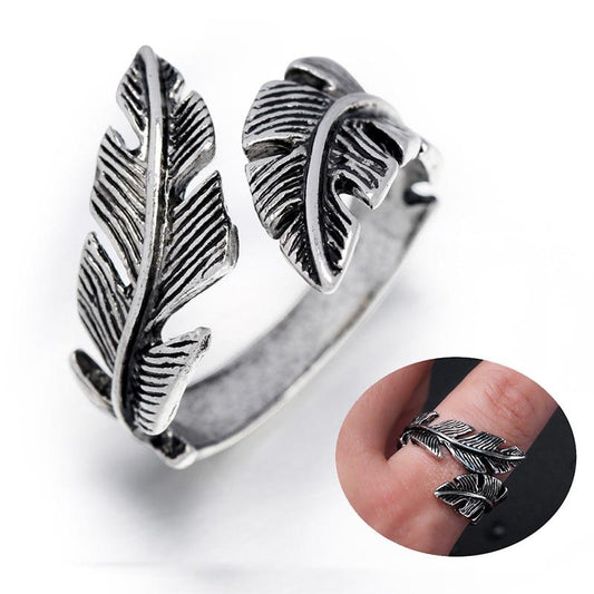 Feather Titanium Steel Wrap Ring