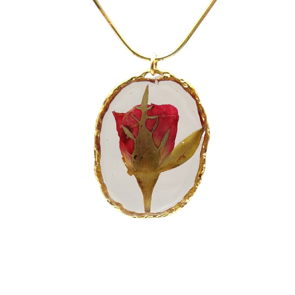 Red Rose Real Flower Necklace