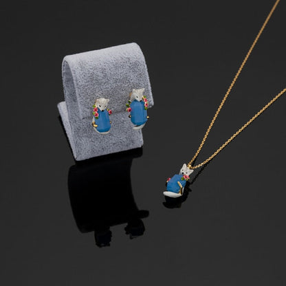Fox Earrings & Necklace Set