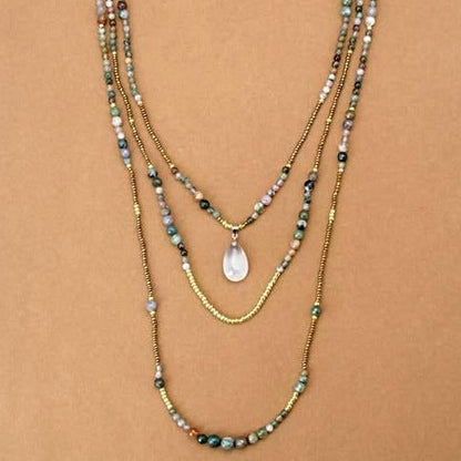 Triple Layer Indian Agate Necklace