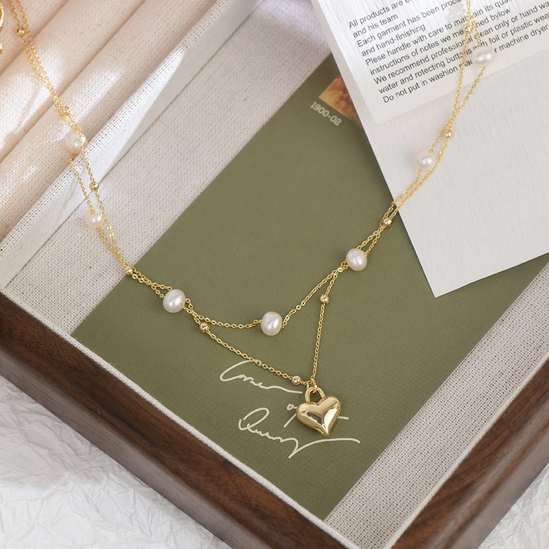 Lizzy Puffy Heart Necklace Set