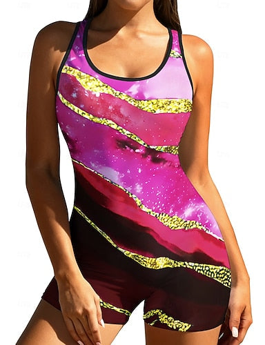 Medium Rash Guard One Piece Surfing Suit Bathing Suit Abstract Marble Color-blocking Zip Up With Built in Bra Removable Pad Uv Sun Protection Upf50+ Ultra Light (ul) Sleeveless Long Sleeve