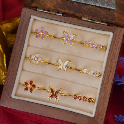 Purple Daisy Band Ring
