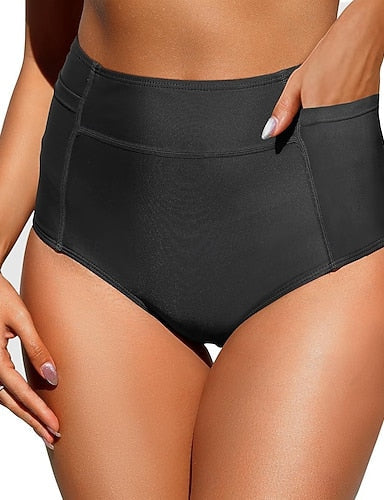 Stretchy Boxer Shorts Swimsuit Stretchy Boxer Shorts Briefs High Waist Vacation Beach Wear Color Sleeveless Bathing Suits
