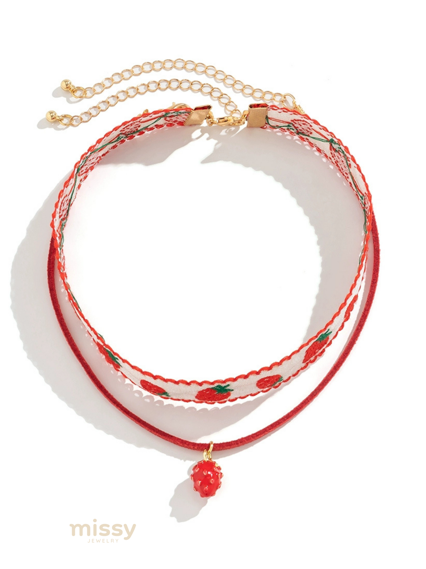 Kambree Strawberry Layered Necklace Set