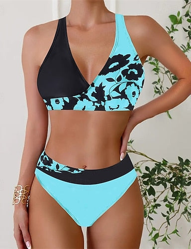 Tankini Two Piece Swimsuit Backless Swimwear Swimwear Yellow Pink Breathable Quick Dry Lightweight Sleeveless - Swimming Surfing Beach Summer Spring