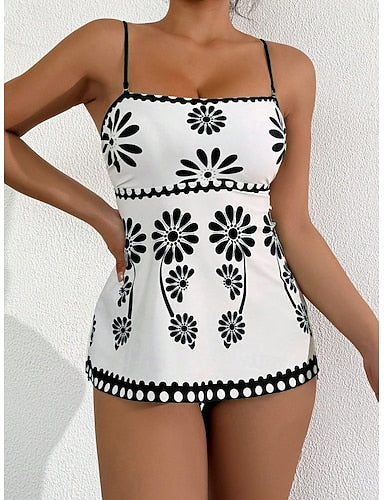 Swimwear Tankini 2 Piece Cheeky Swimsuit Tummy Control High Waist Slim Strapless Backless Vacation Beach Wear Strapless Sleeveless Bathing Suits