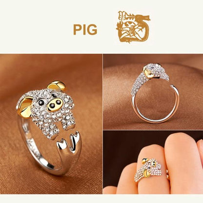 Animal Zodiac Sign Silver Ring