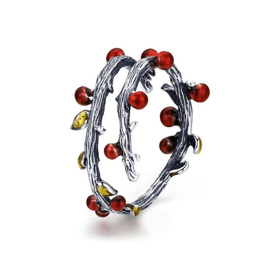 Autumn Leaves Sterling Silver Wrap Ring