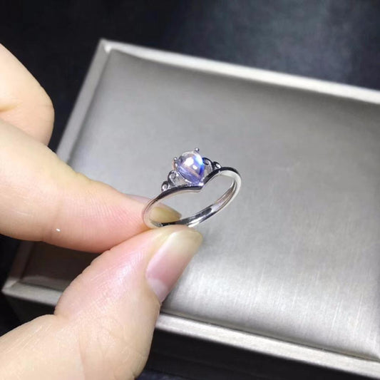 Blue Brilliance Moonstone Ring