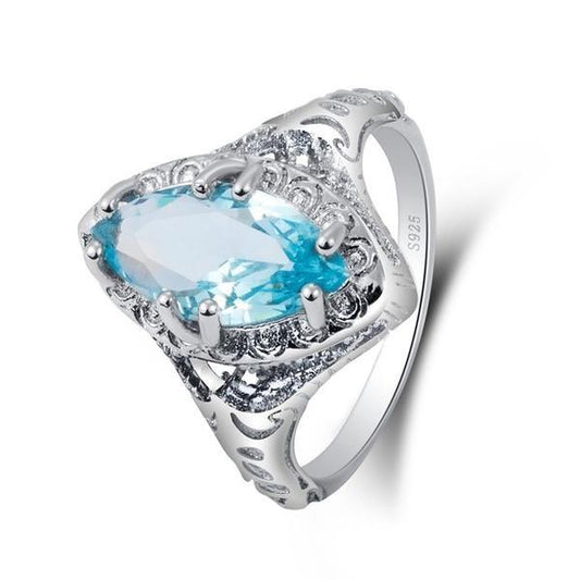 Blue Icy Snow Princess Ring