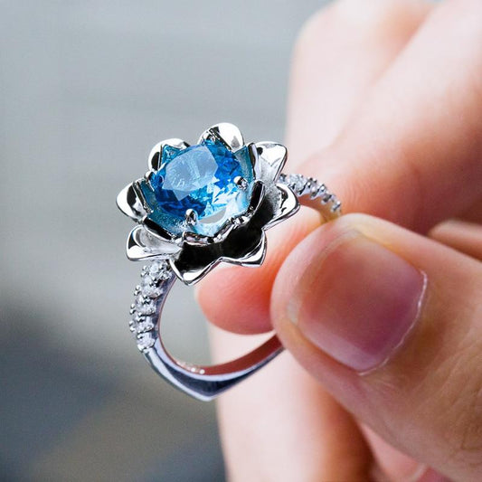 Blue Lotus Botanical Ring