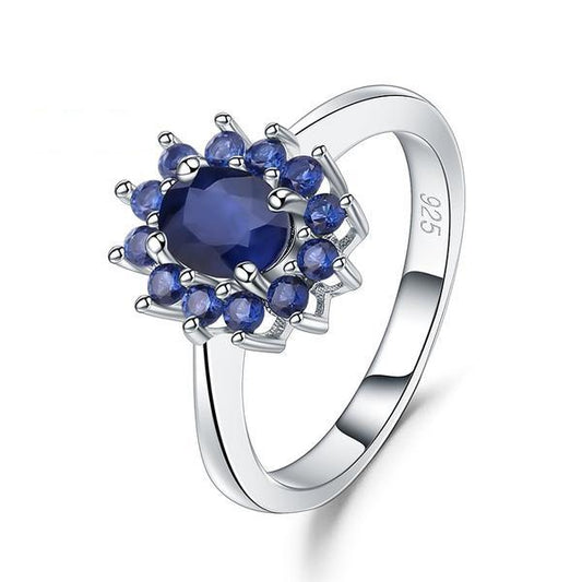 Blue Sapphire Silver Ring