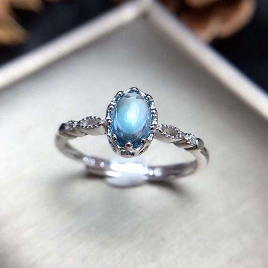 Blue Topaz Silver Ring
