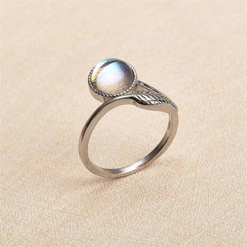 Leaf Moonstone Wrap Ring
